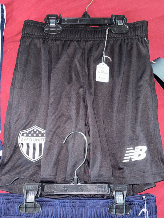 Size Youth Medium New Balance Black soccer shorts