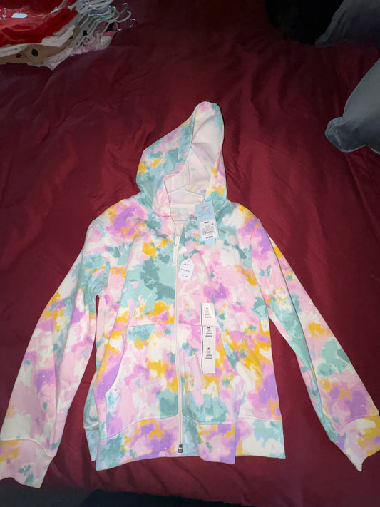 Size 8 Girls colorful zip up hoodie, Cat & Jack, NWT
