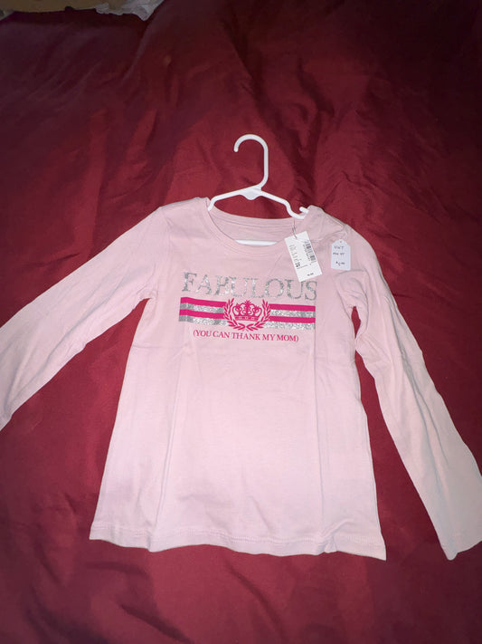 Size 4T, light, pink, long sleeve shirt, fabulous you can thank my mom, the children’s place brand, NWT￼