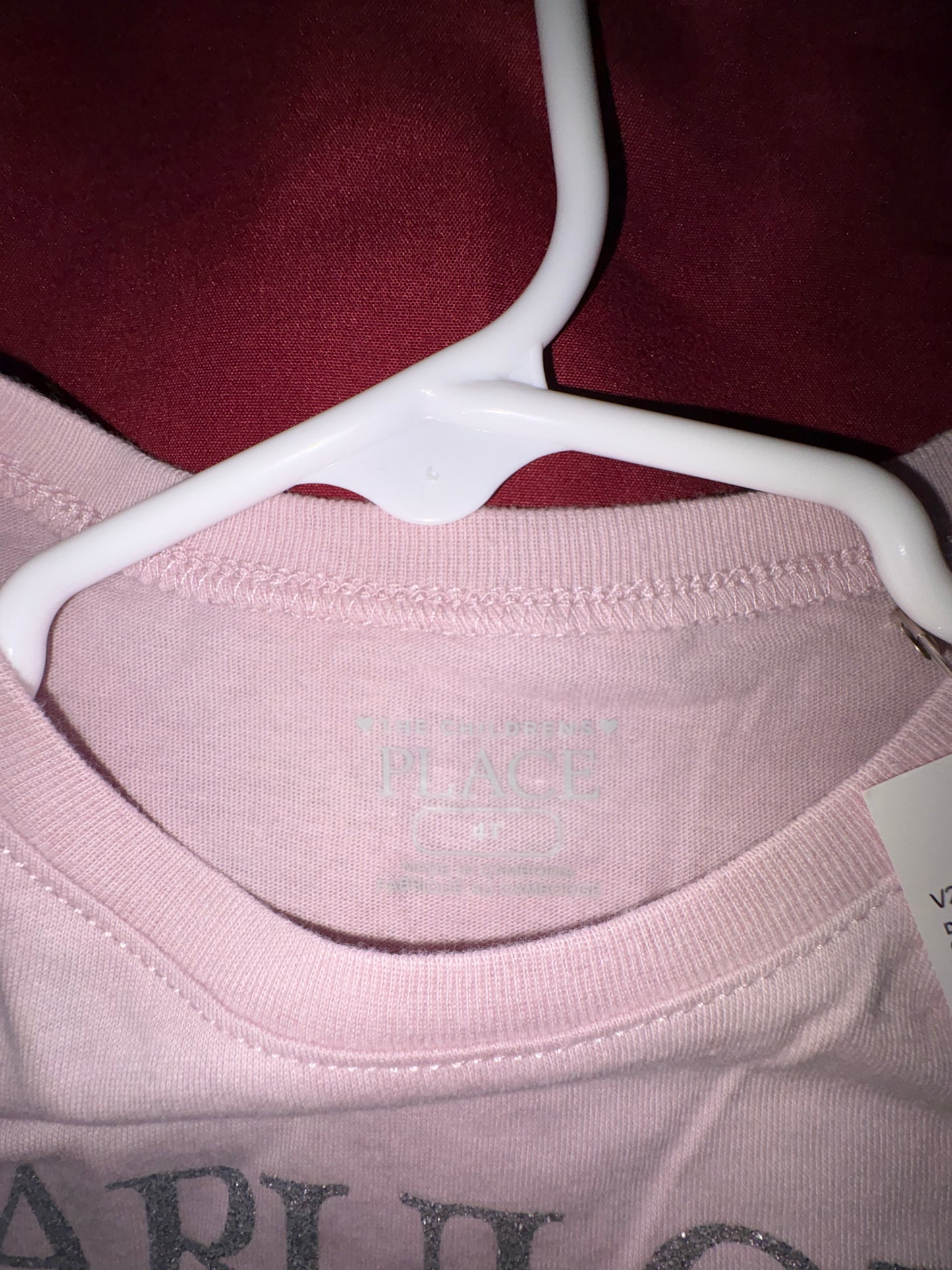 Size 4T, light, pink, long sleeve shirt, fabulous you can thank my mom, the children’s place brand, NWT￼