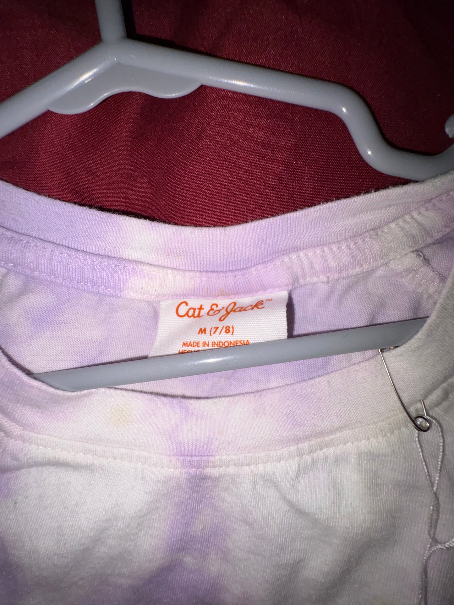 Size 7/8 Girls purple tie-dye design T-shirt, Cat & Jack brand ￼