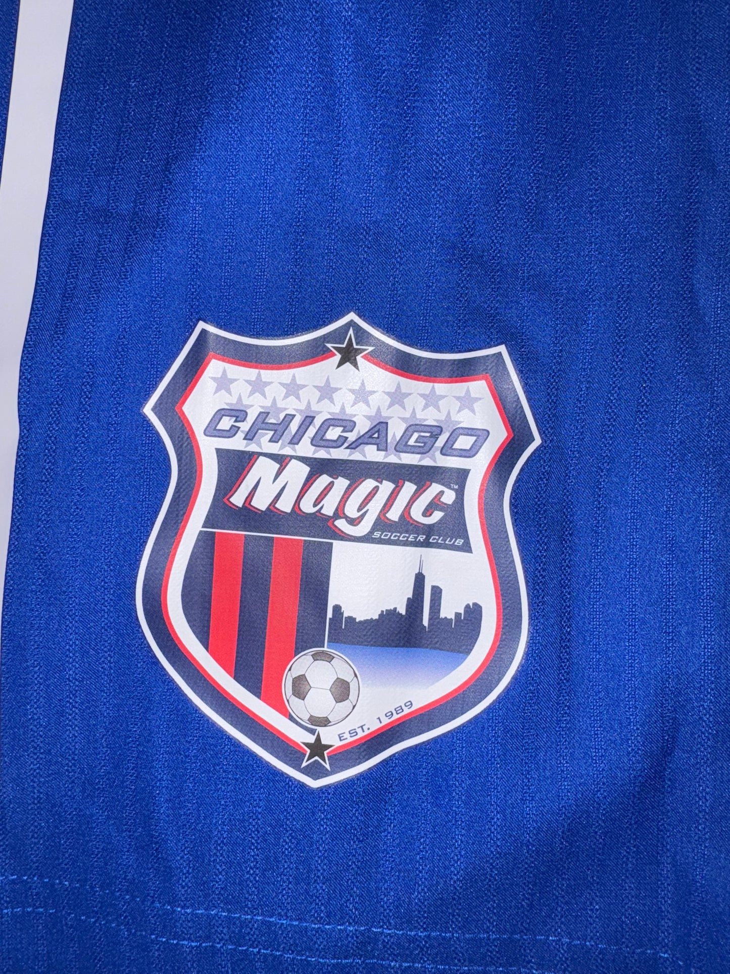 Size Men’s Small, Adidas, Blue soccer shorts, Chicago Magic