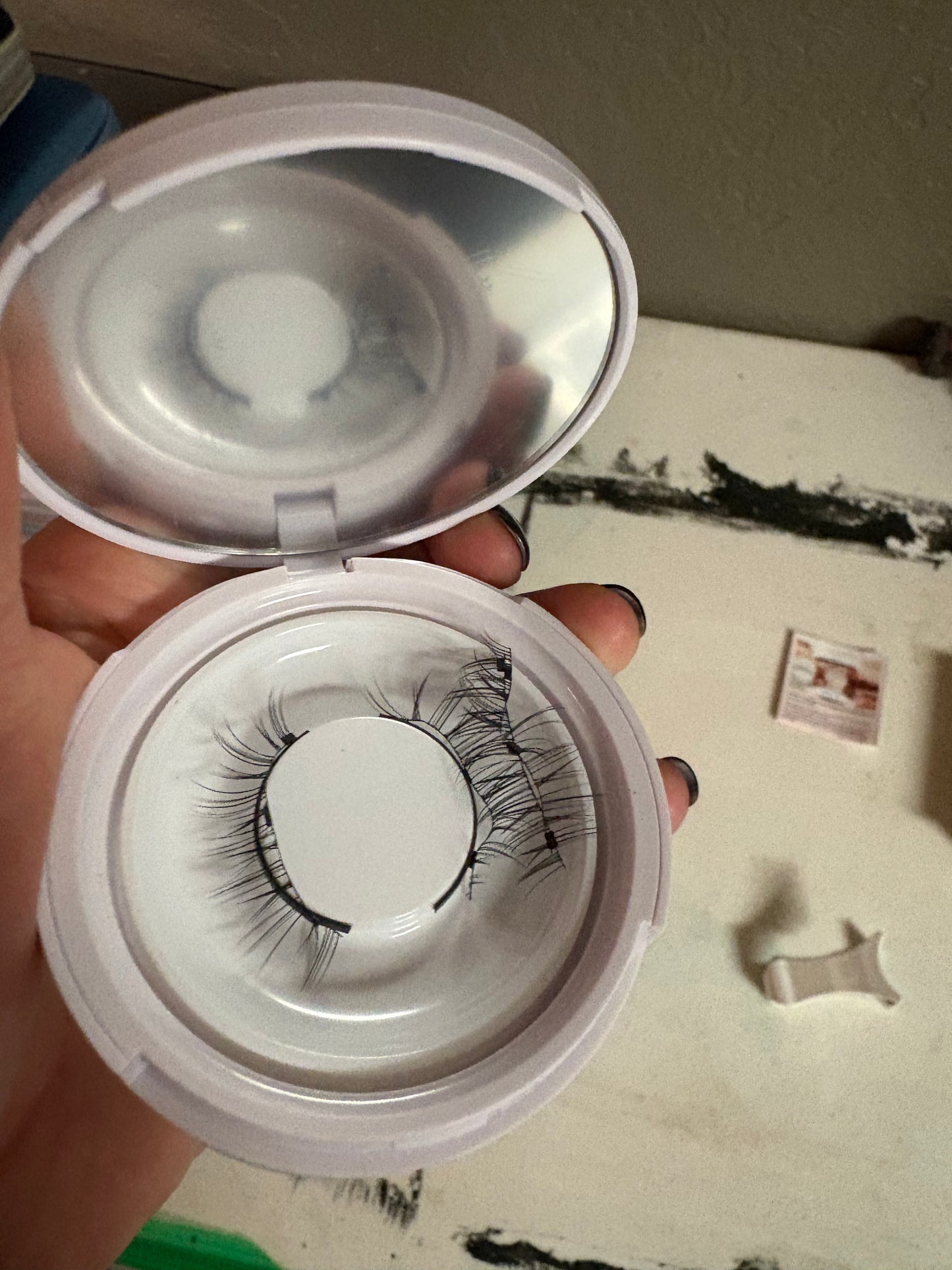 Magnetic eyelash set, with application tool, and instructions - thinner set of lashes, more natural looking ￼