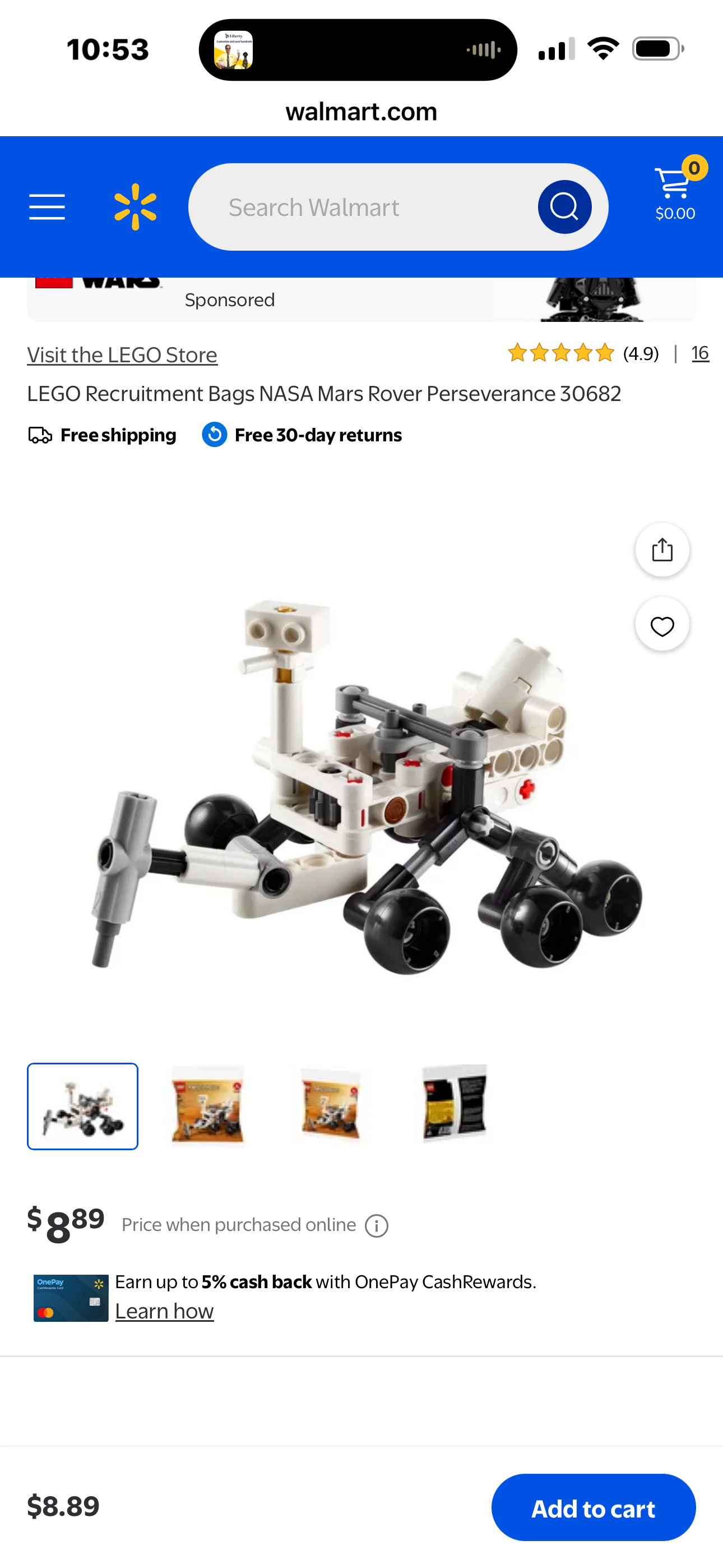 NASA Mars Rover Perseverance LEGO 83 pcs