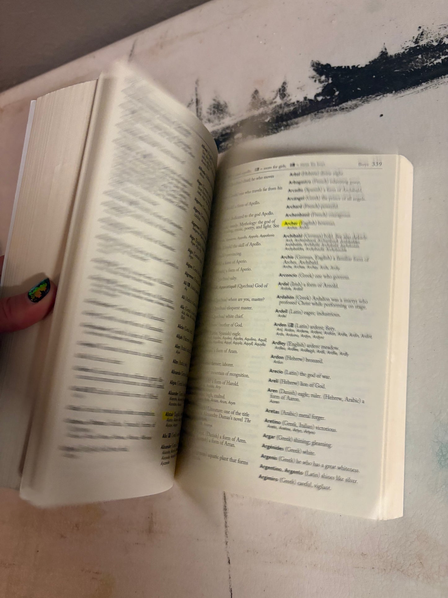 100,000 baby names book - used with highlighting