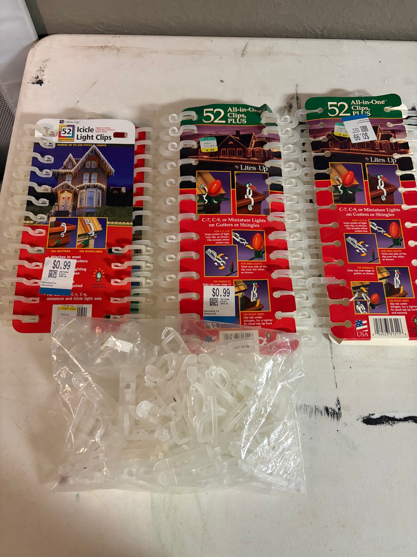 All in one clips (icicle clips) about 200