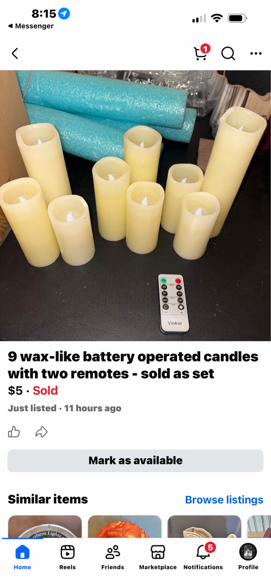 9 wax like battery candles