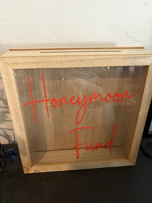 Honeymoon Fund Box - Red Writing